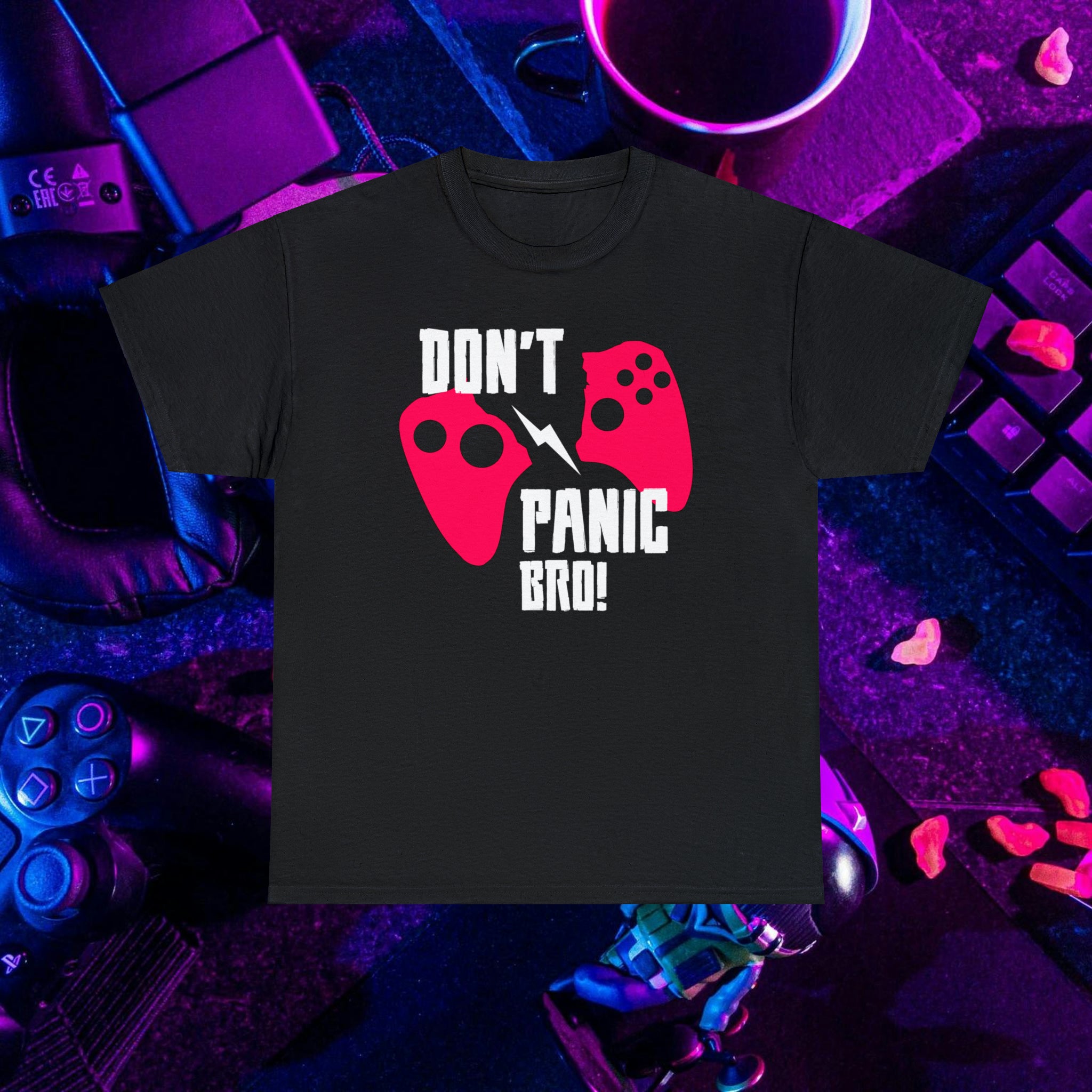 Don't Panic Bro! Gaming T-Shirt | Style Spectrum