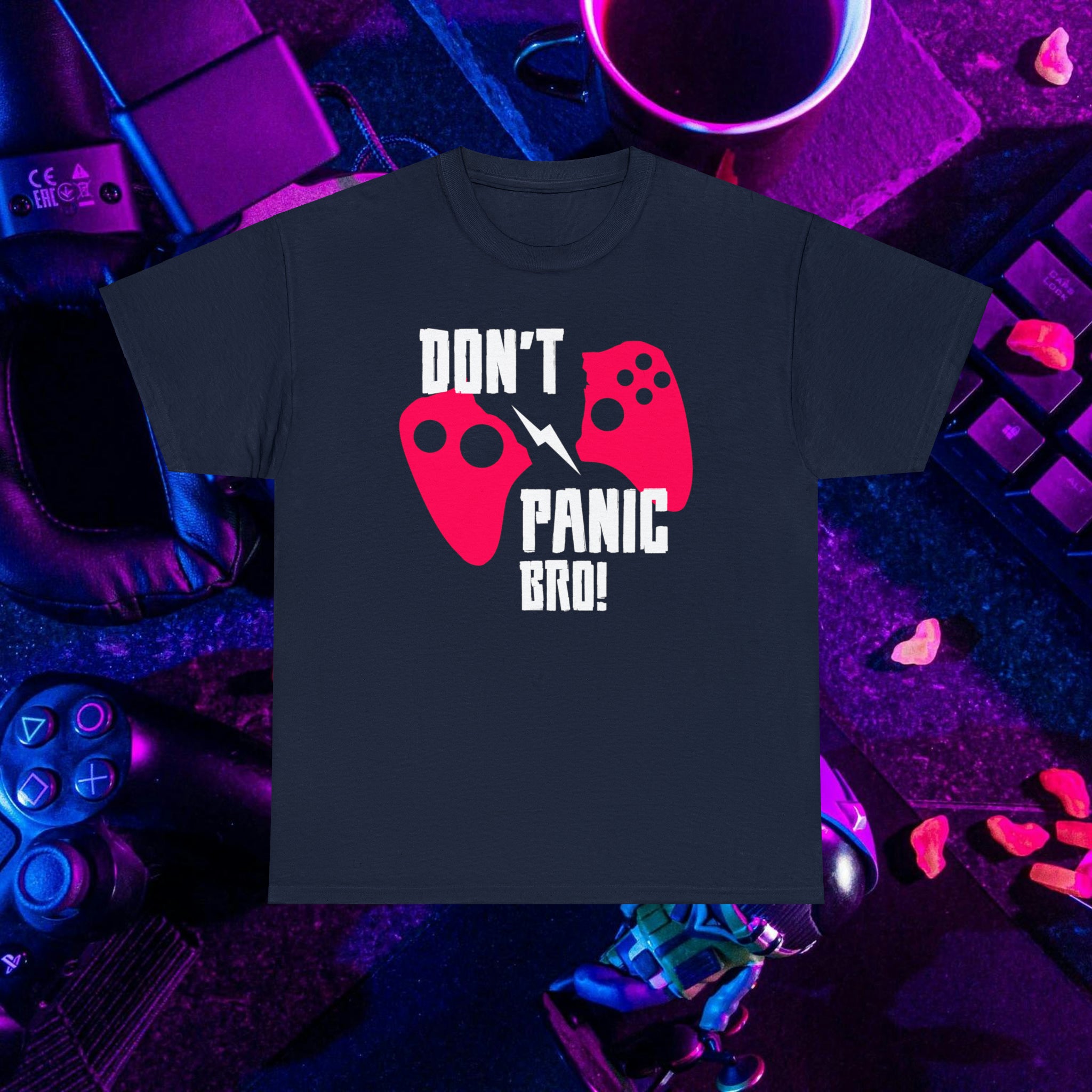 Don't Panic Bro! Gaming T-Shirt | Style Spectrum