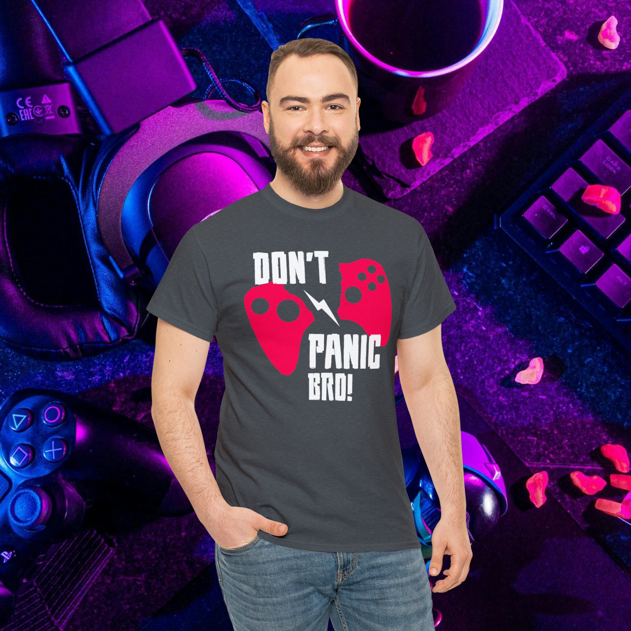 Don't Panic Bro! Gaming T-Shirt | Style Spectrum