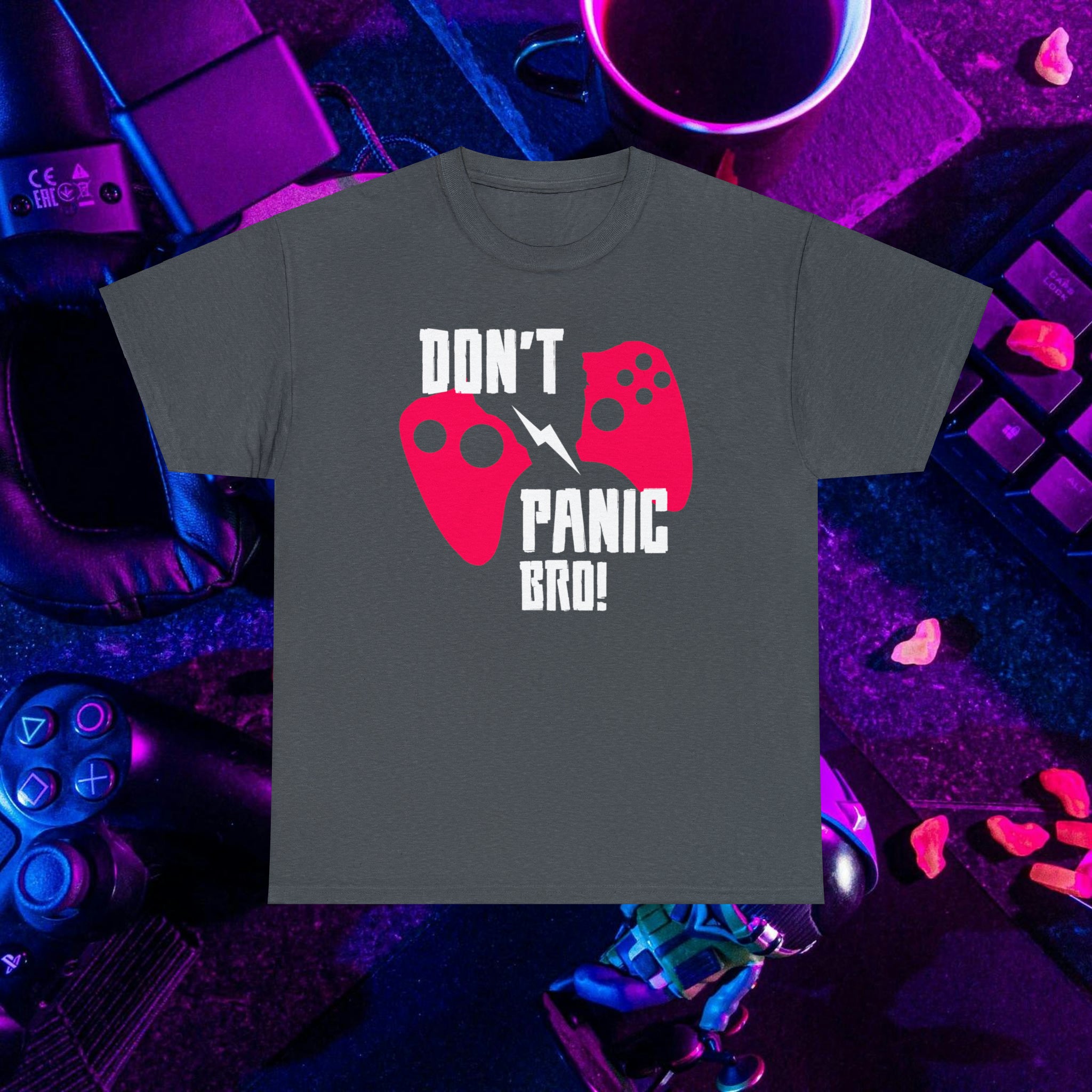 Don't Panic Bro! Gaming T-Shirt | Style Spectrum